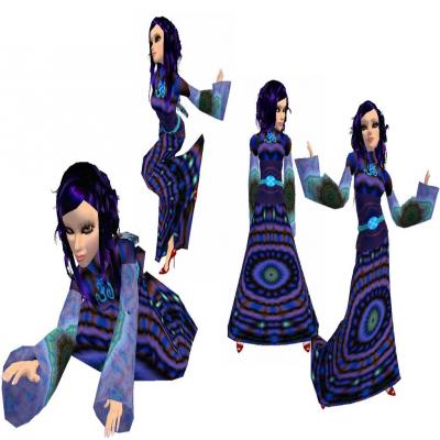 Imvu, creation Kimono bleu